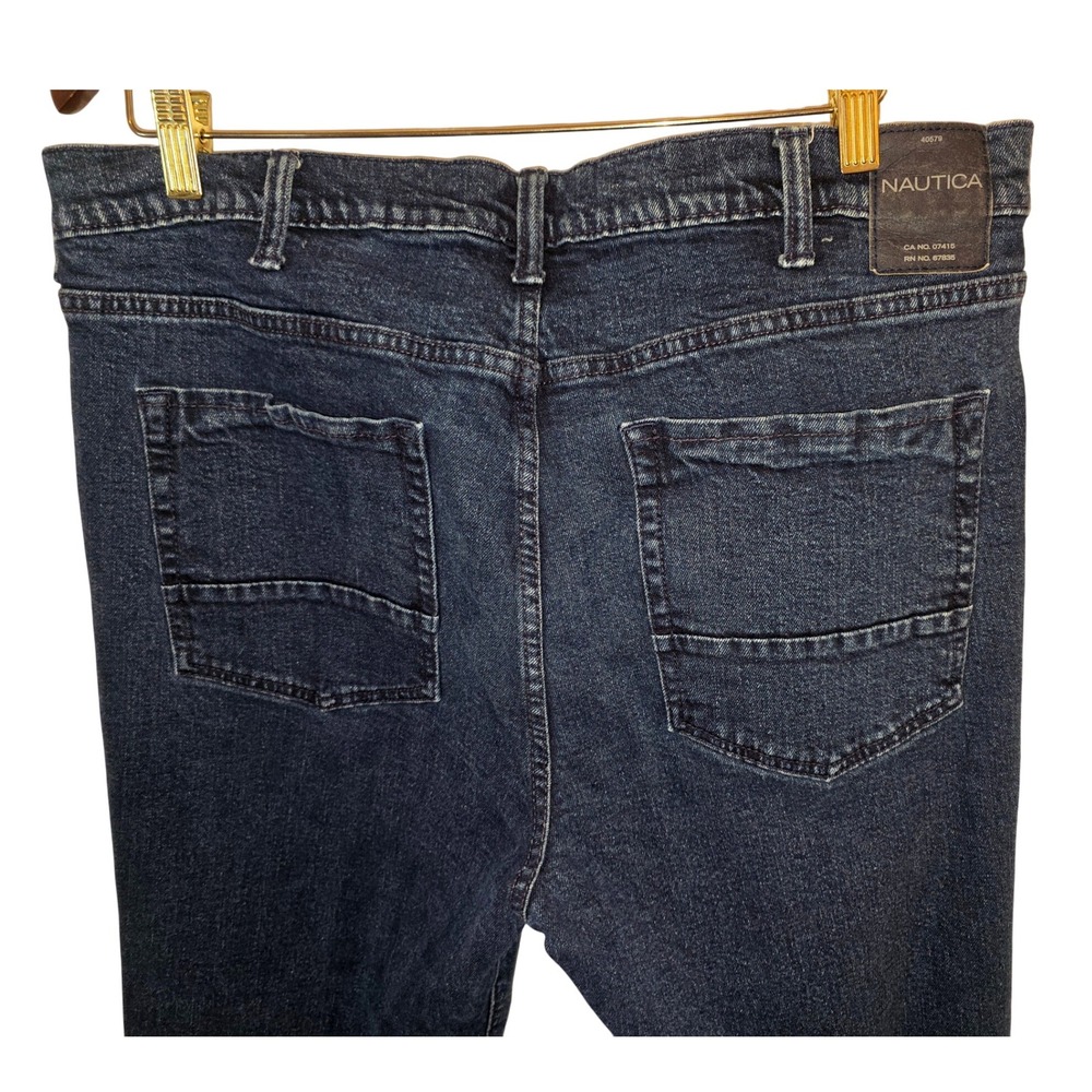 Nautica Straight Fit Jeans Mens Denim Pants Dark Wash Size 36 x 32 - Picture 5 of 11